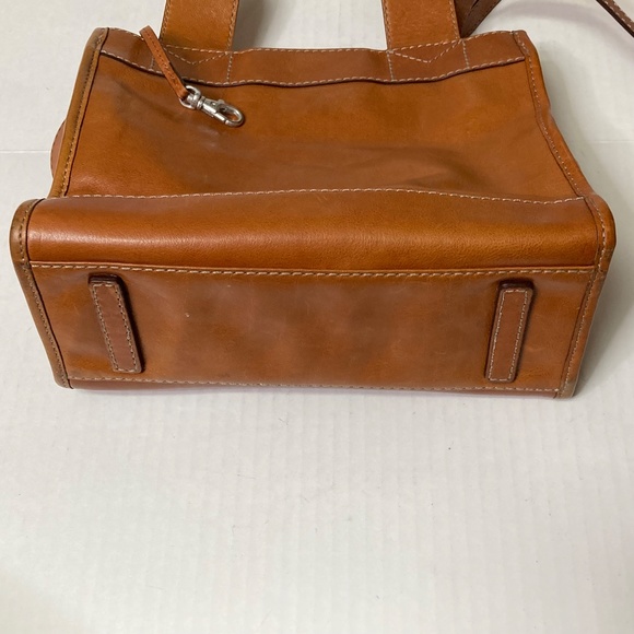Vintage Michael Kors Brown Leather Two Handle Box Purse With Strap Y2K - Picture 15 of 15